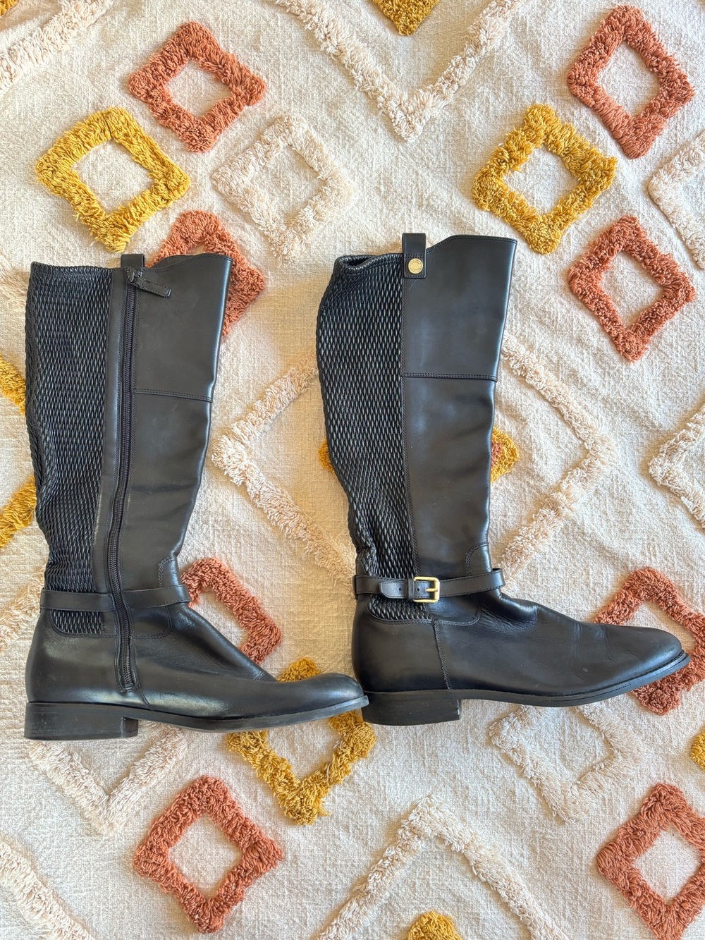Cole Haan tall Black boots, flats